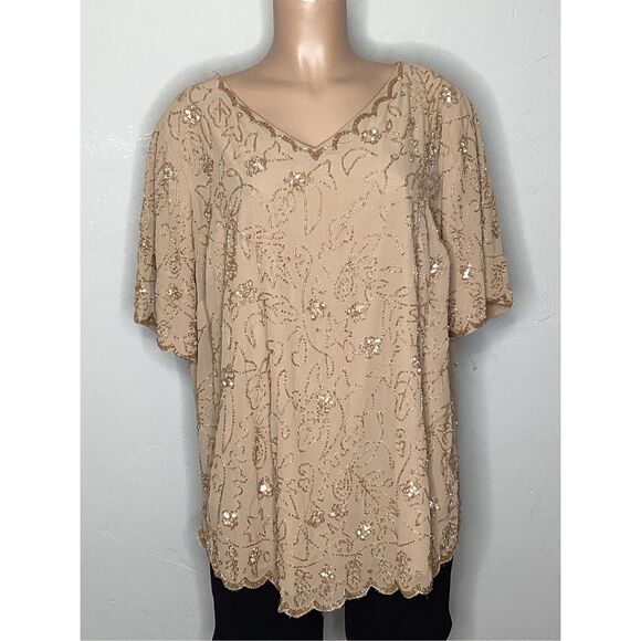 New. ROAMAN’S beaded blouse. 24W. Retails $120 - Picture 2 of 7